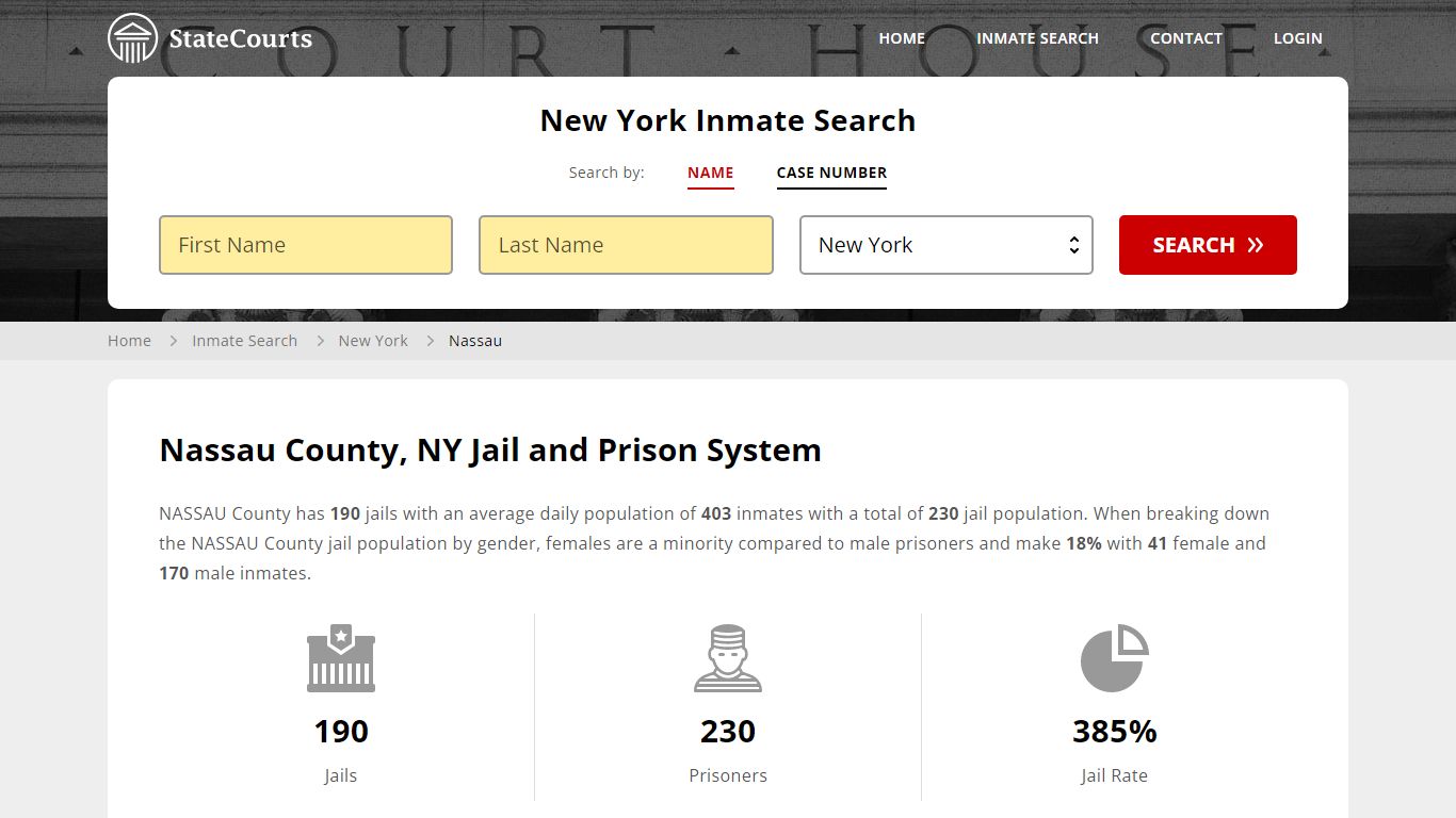 Nassau County, NY Inmate Search - StateCourts